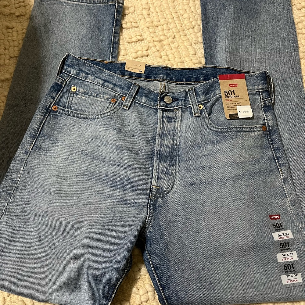501 levis 32x32 stretch blue
